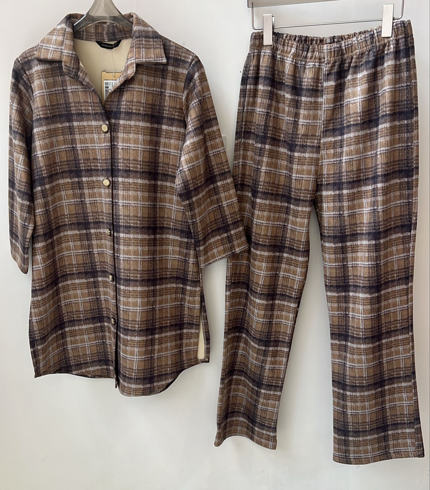 MUSTARD CHECKED WINTER CORDSET - CS7607 MASTARD